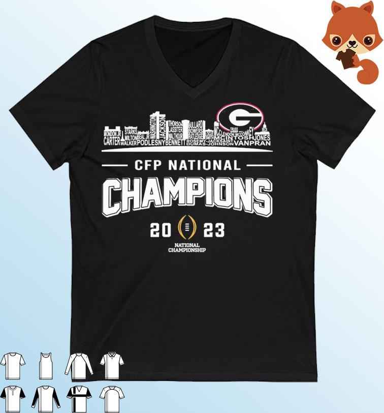 Georgia Bulldogs Team Name 2023 CFP National Champions Shirt