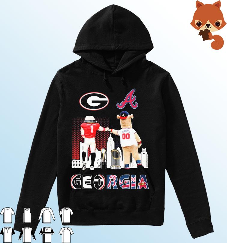 Hairy Dawg And Blooper Georgia Skyline Sports Shirt Hoodie