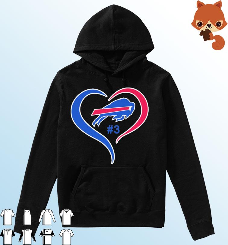 Heart Love Damar Hamlin #3 Buffalo Bills Logo Shirt Hoodie
