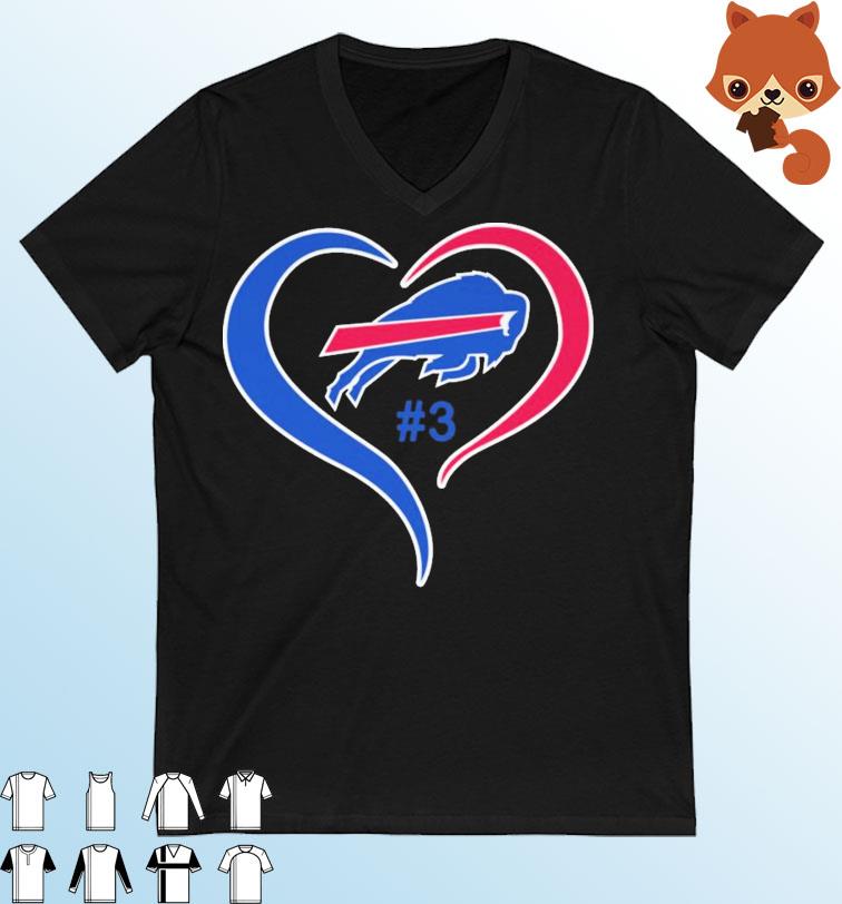Heart Love Damar Hamlin #3 Buffalo Bills Logo Shirt