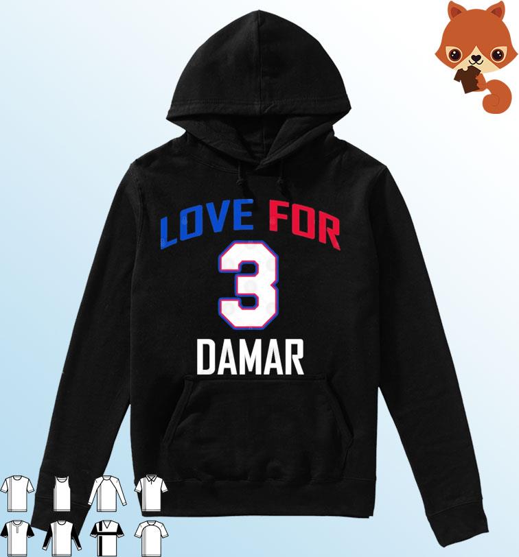 Love For Damar Red & Blue T-Shirt Hoodie