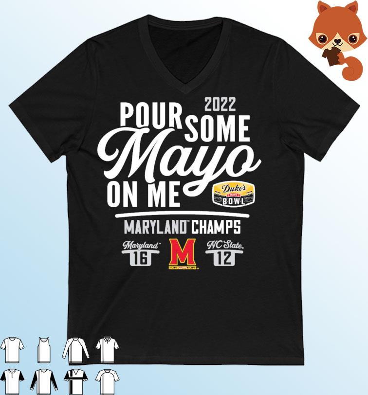 Maryland Terrapins 2022 Duke's Mayo Bowl Champions Score Shirt