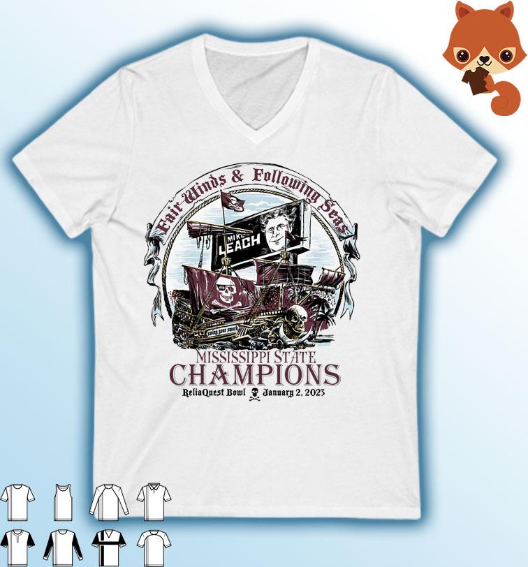 Mississippi State Bulldogs Coach Mike Leach Reliaquest Bowl 2023 Champions Shirt
