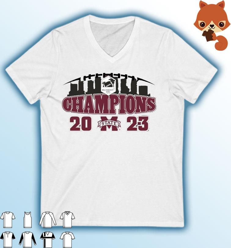 Mississippi State Football Reliaquest Bowl Champions 2023 Skyline Shirt
