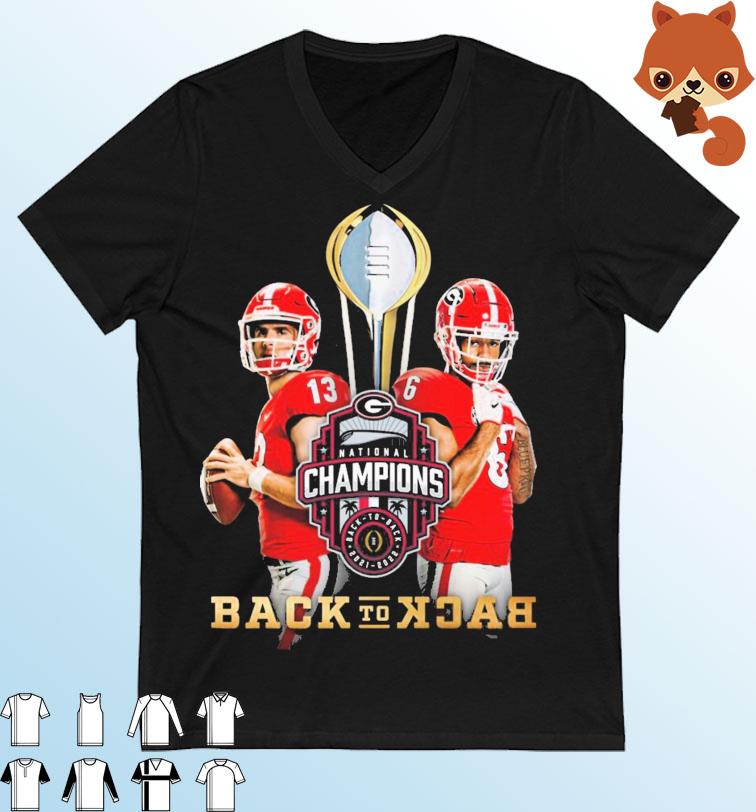 National Football Champions Back To Back 2021-2022 Georgia Bulldogs Shirt
