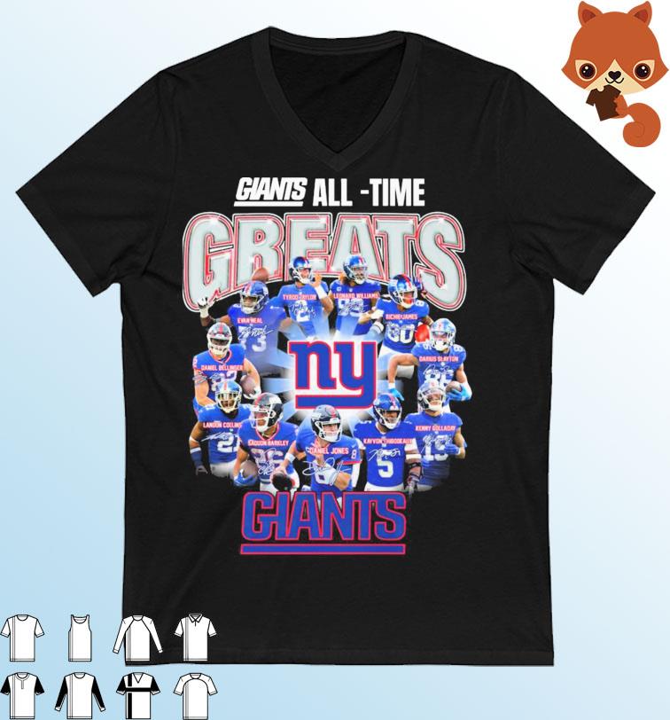 New York Giants All-time Greats Team 2023 Signatures Shirt