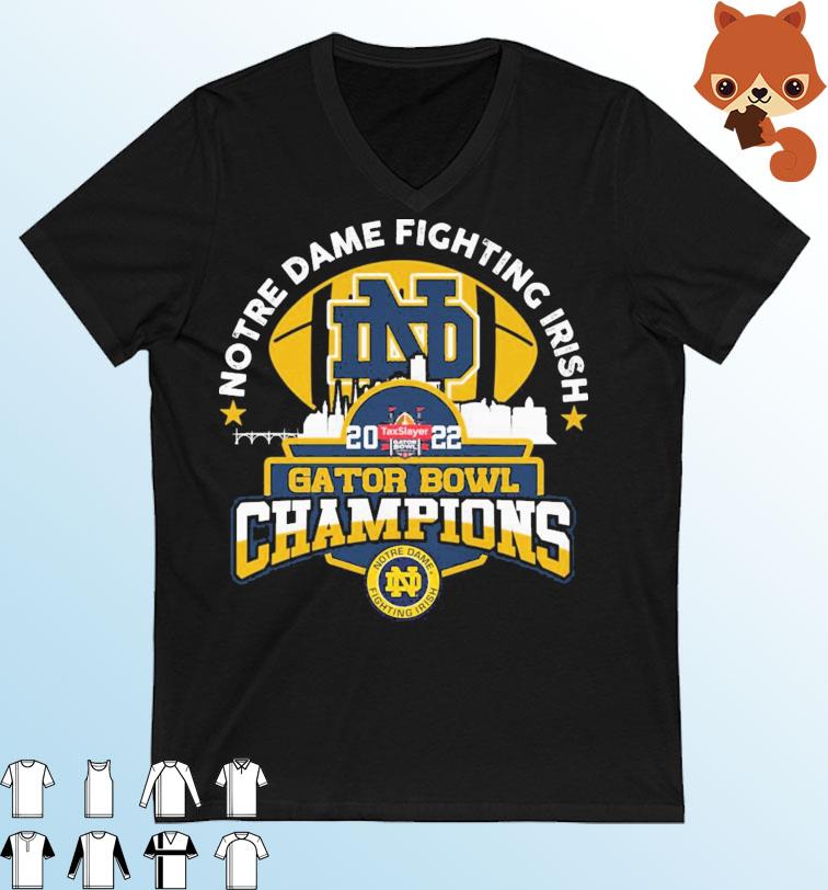 Notre Dame Fighting Irish Skyline 2022 Gator Bowl Champions Shirt