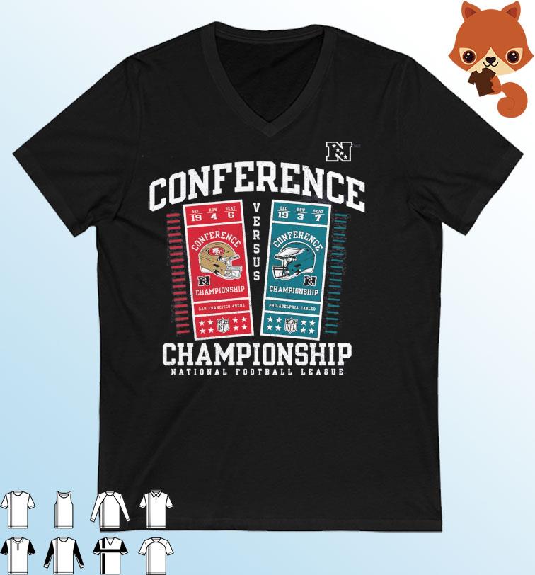 Philadelphia Eagles vs. San Francisco 49ers 2022 NFC Championship Ticket Exchange T-Shirt