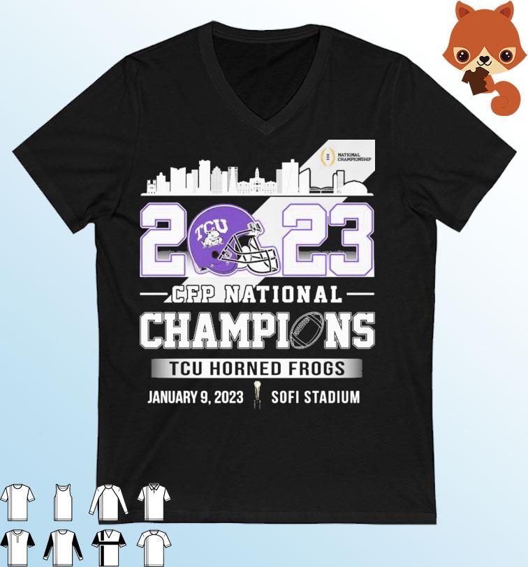 TCU Horned Frogs Skyline 2023 CFP National Champions Shirt