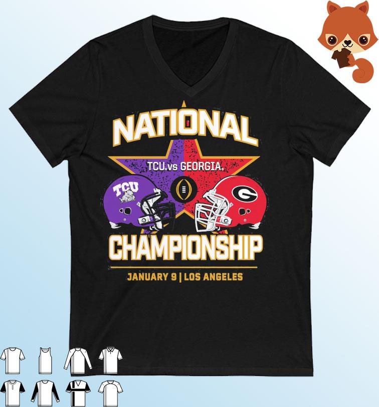 TCU Horned Frogs vs. Georgia Bulldogs College Football Playoff 2023 National Championship Matchup T-Shirt