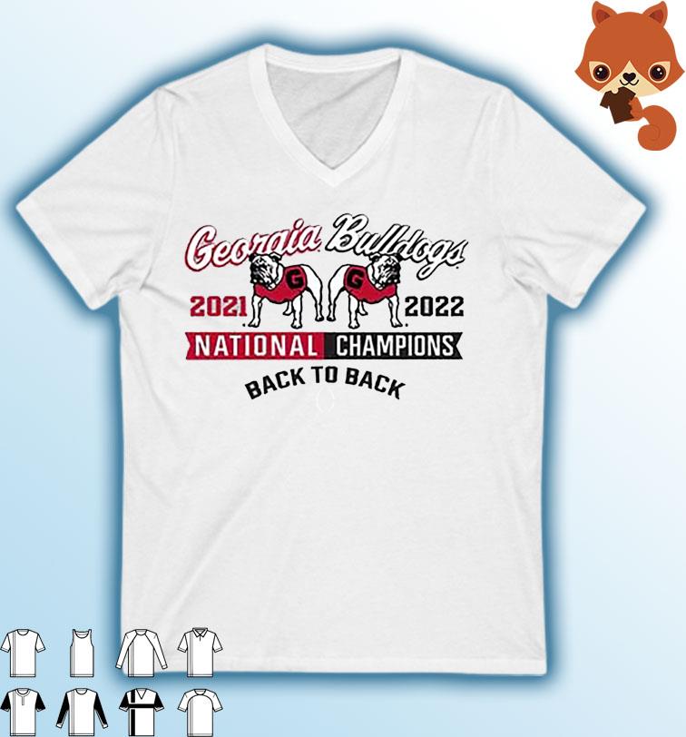 UGA Georgia Bulldogs 2021-2022 National Champions Back To Back Shirt