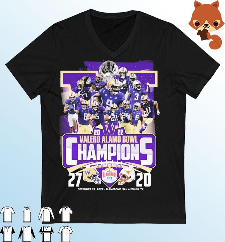 Washington Huskies Team 2022 Valero Alamo Bowl Champions Shirt