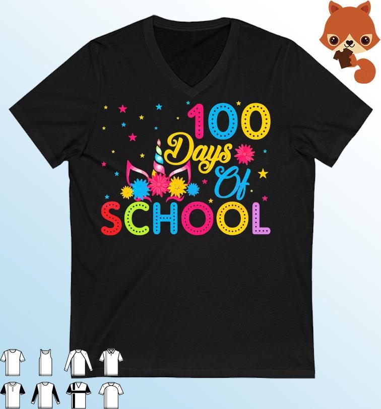 100 Days Of School Unicorn Shirt