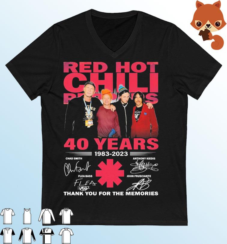 1983-2023 Red Hot Chili Peppers 40 Years Thank You For The Memories Signatures Shirt