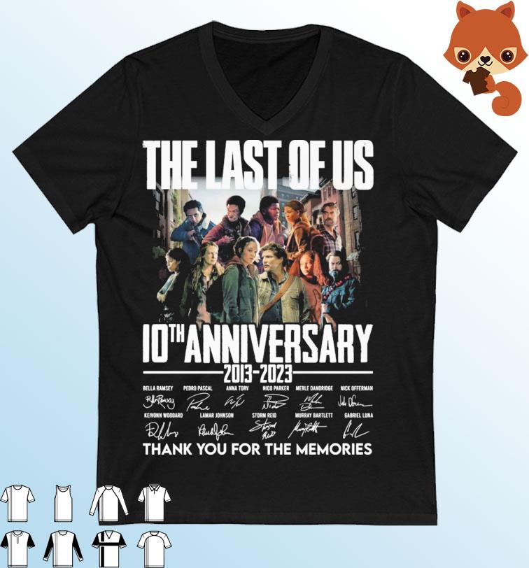 2013-2023 The Las Of Us 10th Anniversary Thank You For The Memories Signatures Shirt