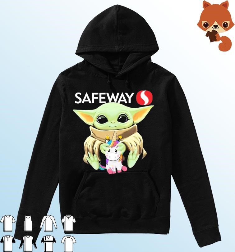 Baby Yoda Hug Unicorn And Safeway Logo Shirt Hoodie.jpg