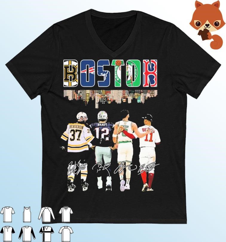 Boston Skyline Sport Teams Players 2023 Signatures shirt