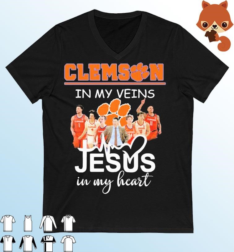 Clemson Tigers Basketball In My Veins Jesus In My Heart Shirt