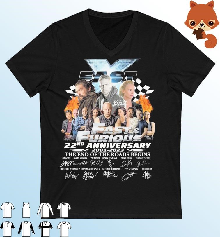 Fast And Furious 22nd Anniversary 2001-2003 The End Of The Roads Begins Signatures Shirt