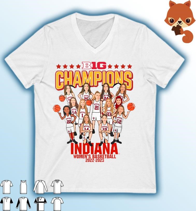 Indiana Women's Basketball 2022-2023 Big Ten Champions Caricatures Shirt