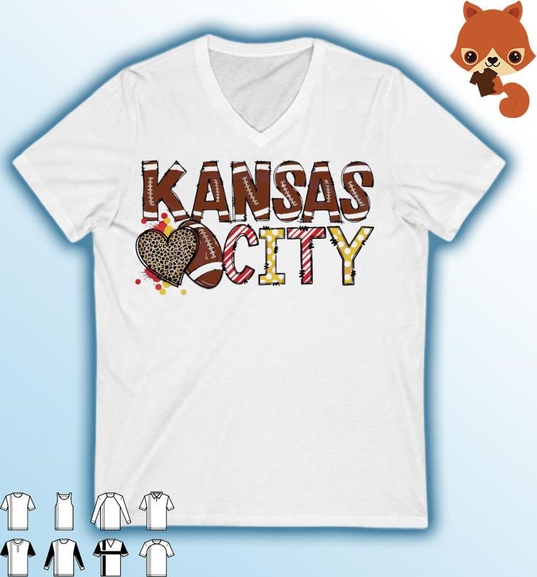 Kansas City Chiefs Football Heart Leopard Shirt