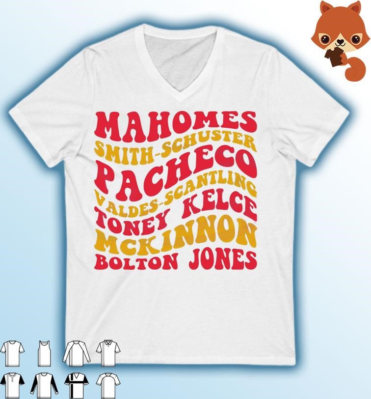 Kansas City Chiefs Football Player Names Shirt