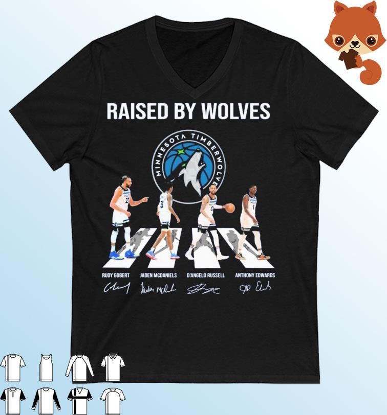 Minnesota Timberwolves Raised By Wolves Abbey Road Signatures Shirt
