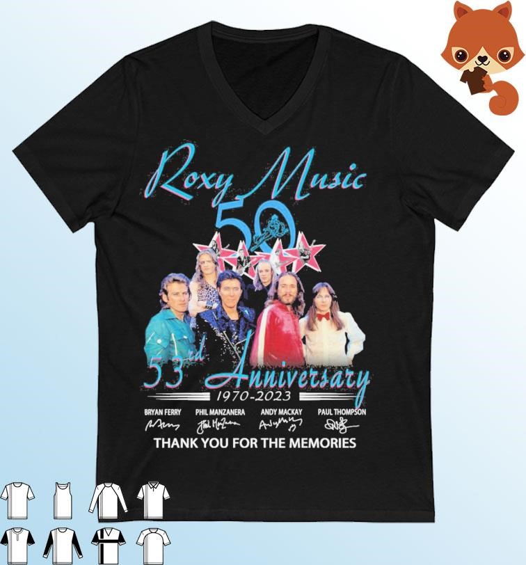 Roxy Music 53rd Anniversary 1970-2023 Thank You For The Memories Signatures Shirt