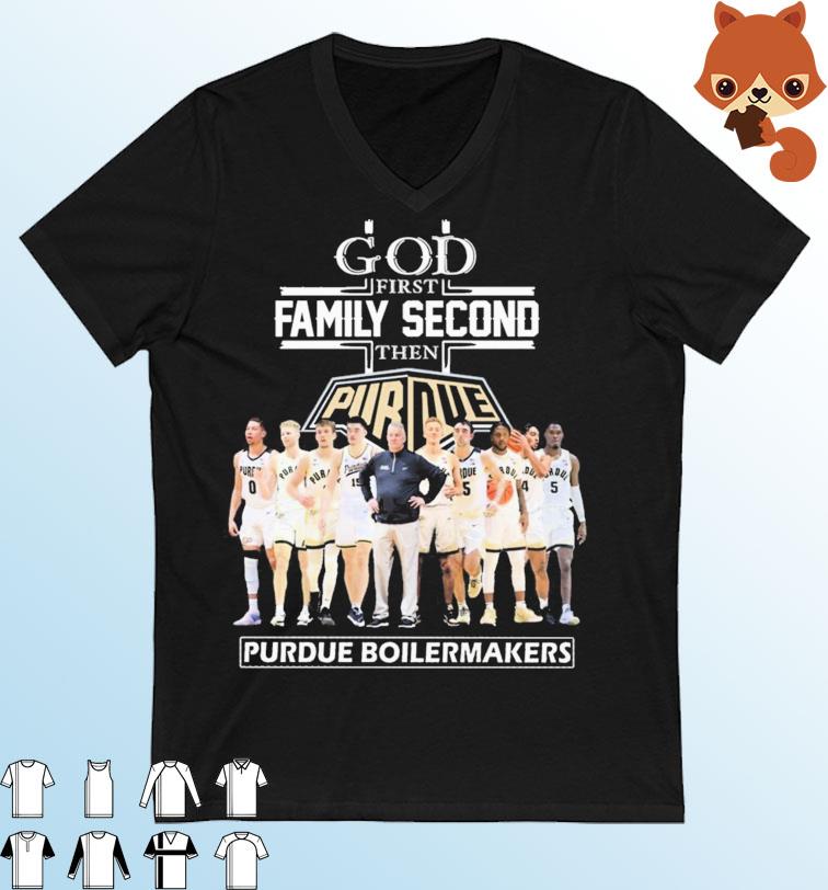 God Family Second First Then Purdue Boilermakers 2023 Big Ten Basketball Champions Shirt