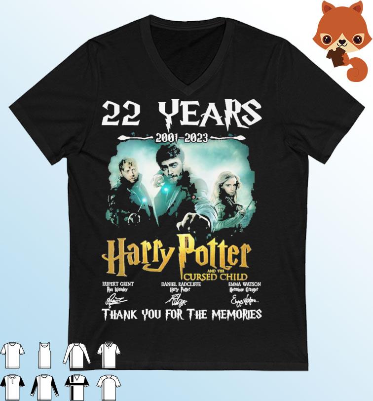Harry Potter And The Cursed Child 22 Years 2001-2023 Thank You For The Memories Signatures Shirt