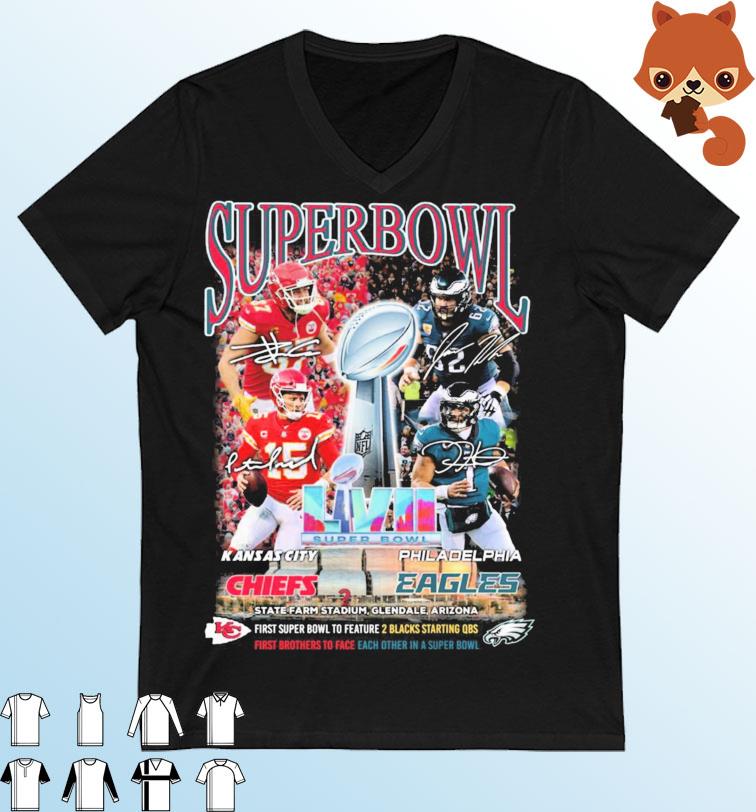 Kansas City Chiefs Vs. Philadelphia Eagles First Super Bowl To Feature And First Brothers To Face Signatures Shirt