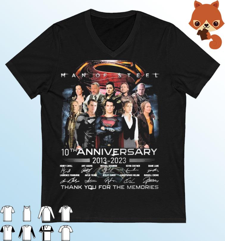 Man Of Steel 10th Anniversary 2013-2023 Thank You For The Memories Signatures Shirt