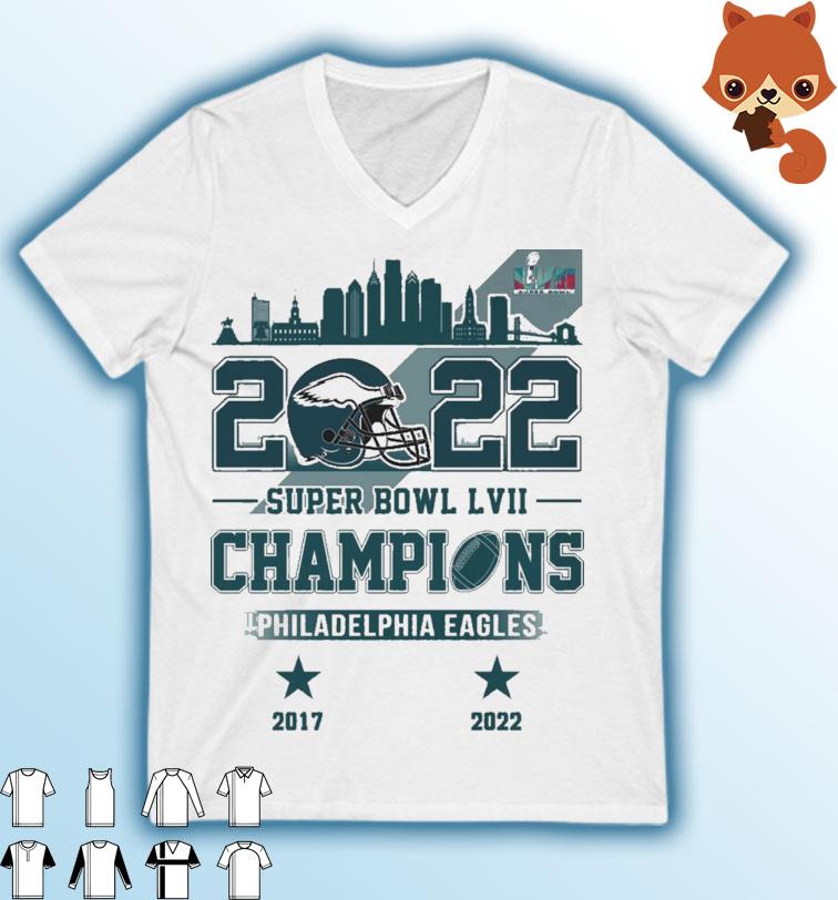 Philadelphia Eagles 2022-2023 Super Bowl LVII Champions Skyline Shirt