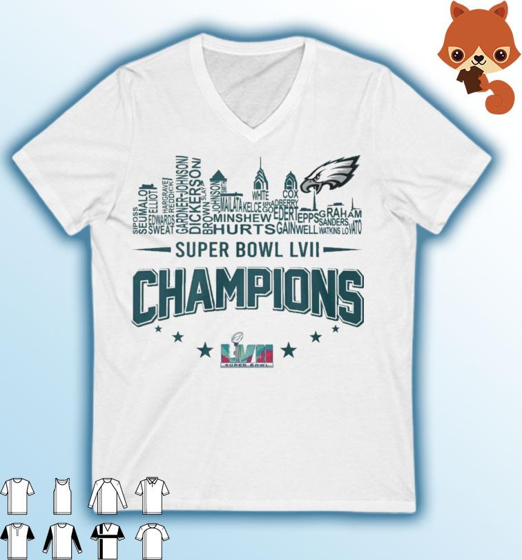 Philadelphia Eagles Players Names 2022-2023 Super Bowl LVII Champions Shirt
