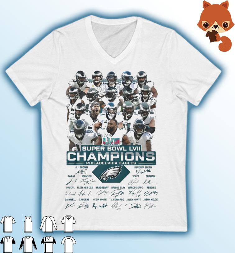 Philadelphia Eagles Team 2022-2023 Super Bowl LVII Champions Signatures Shirt