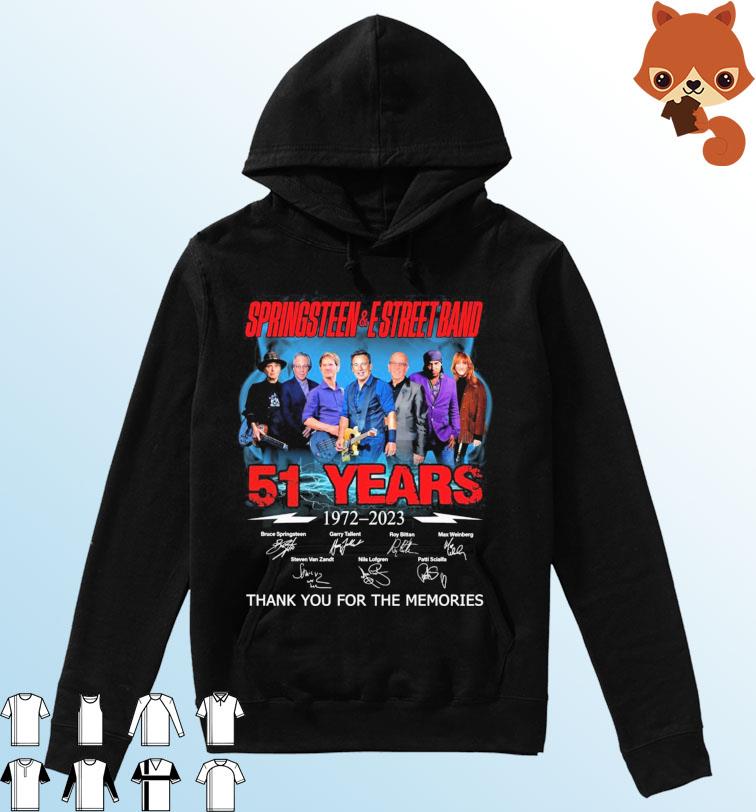 Springsteen And E Street Band 51 Years 1972-2023 Thank You For The Memories Signatures Shirt Hoodie