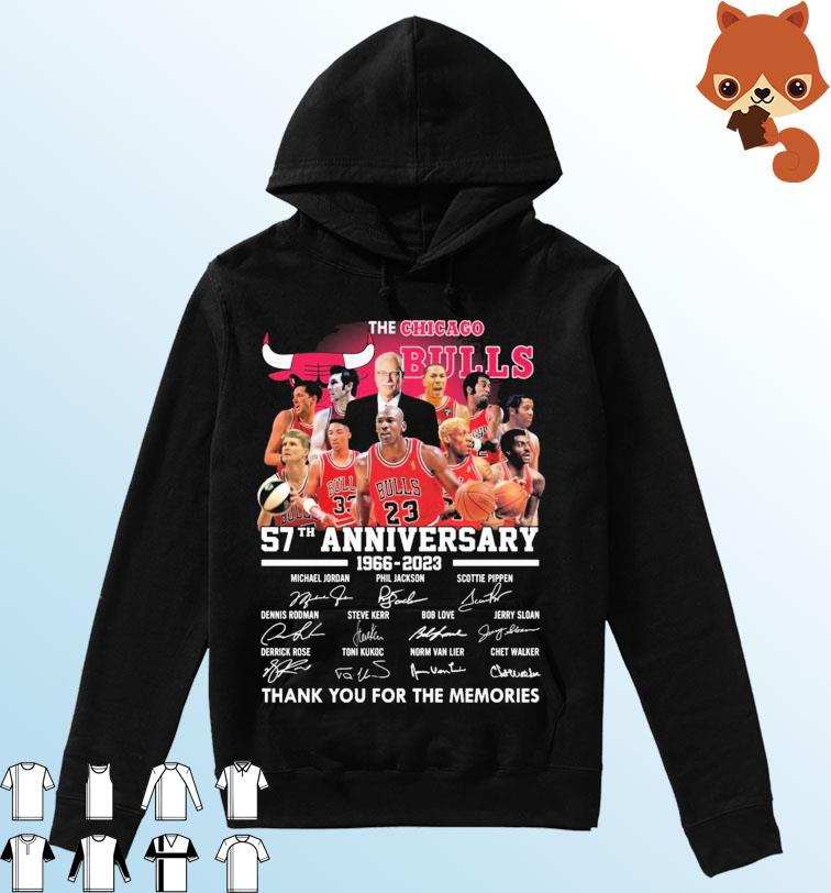 The Chicago Bulls 57th Anniversary 1966-2023 Thank You For The Memories Signatures Shirt Hoodie