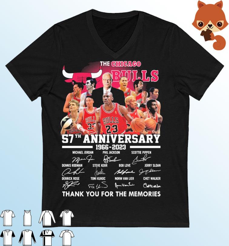 The Chicago Bulls 57th Anniversary 1966-2023 Thank You For The Memories Signatures Shirt