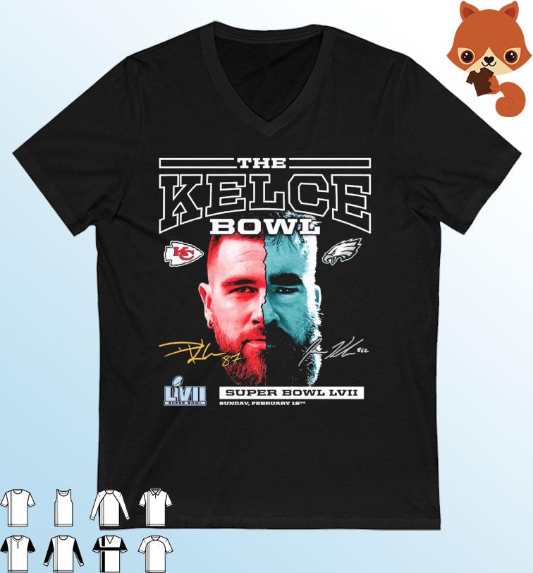 The Kelce Bowl Jason Kelce and Travis Kelce Super Bowl LVII Matchup Signatures Shirt