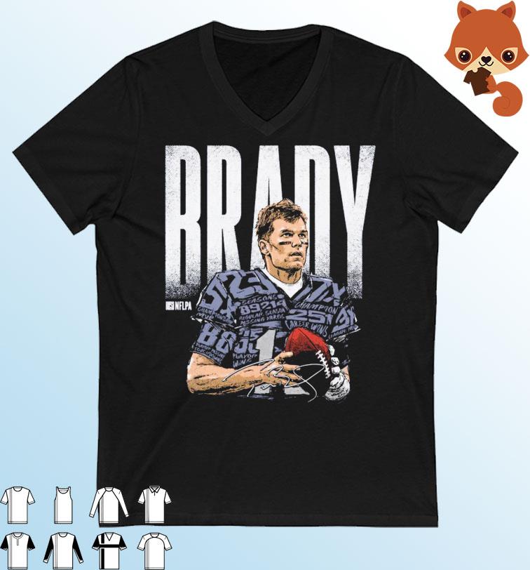 Tom Brady New England Patriots Statistics Bold Signature Shirt