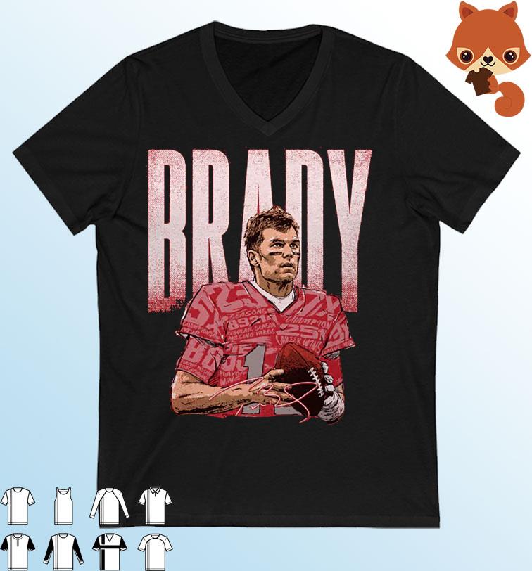 Tom Brady Tampa Bay Buccaneers Statistics Bold Signature Shirt