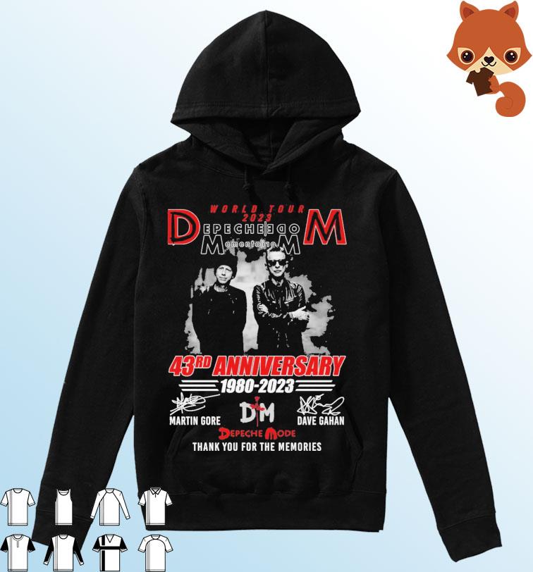 World Tour 2023 Depeche Mode 43rd Anniversary 1980-2023 Thank You For The Memories Signatures Shirt Hoodie