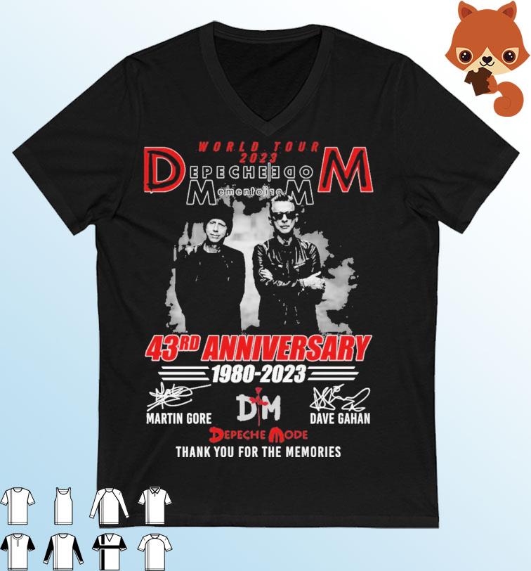 World Tour 2023 Depeche Mode 43rd Anniversary 1980-2023 Thank You For The Memories Signatures Shirt