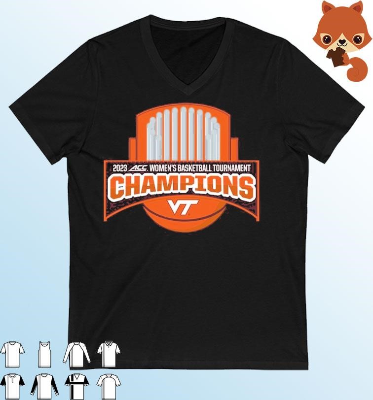 2023 ACC Women's Basketball Tournament Champions Logo Virginia Tech Hokies Shirt