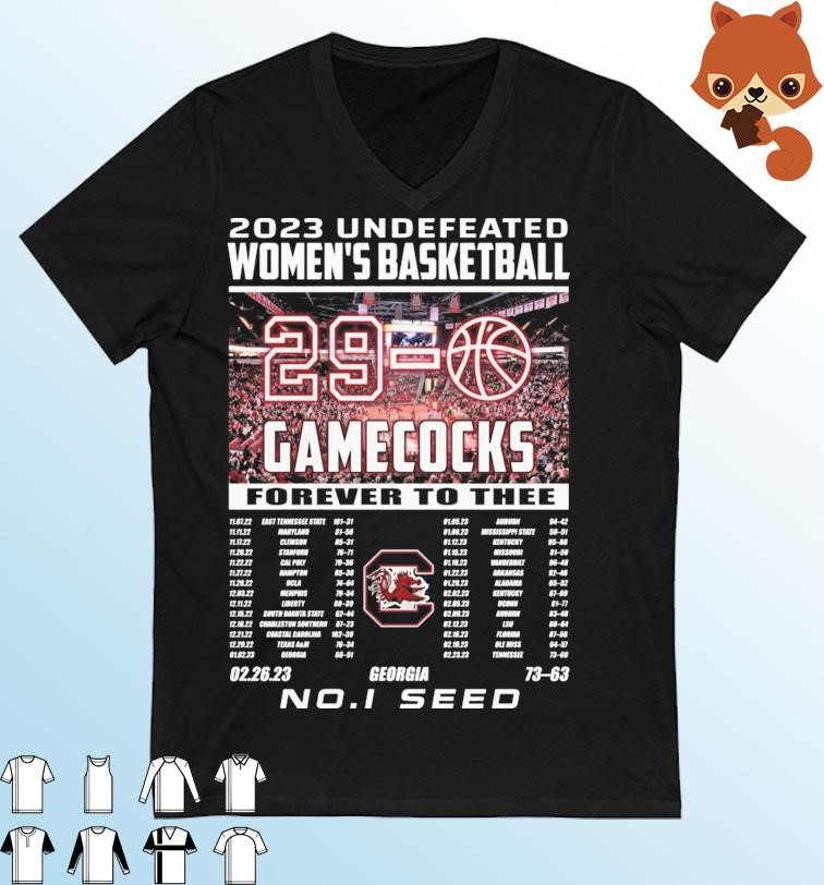 2023 Undefeated Women's Basketball 29-0 South Carolina Gamecocks Forever To Thee Shirt
