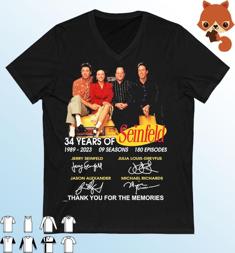 34 Years Of Seinfeld 1989-2023 Thank You For The Memories Signatures Shirt