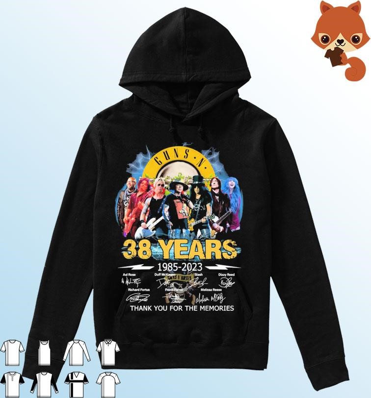 38 Years Guns N' Roses 1985-2023 Thank You For The Memories Signatures Shirt Hoodie.jpg