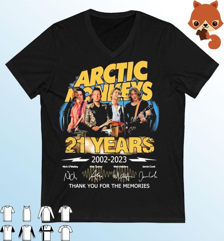 Arctic Monkeys 21 Years 2002-2023 Thank You For The Memories Signatures Shirt