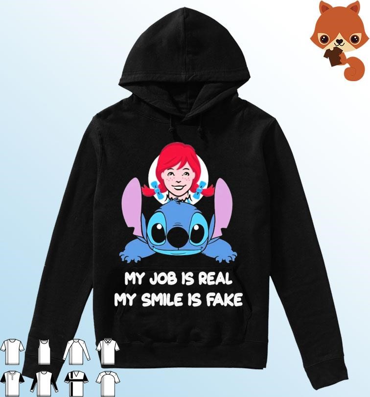 Baby Stitch And Wendy's My Job Is Real My Smile Is Fake Shirt Hoodie.jpg