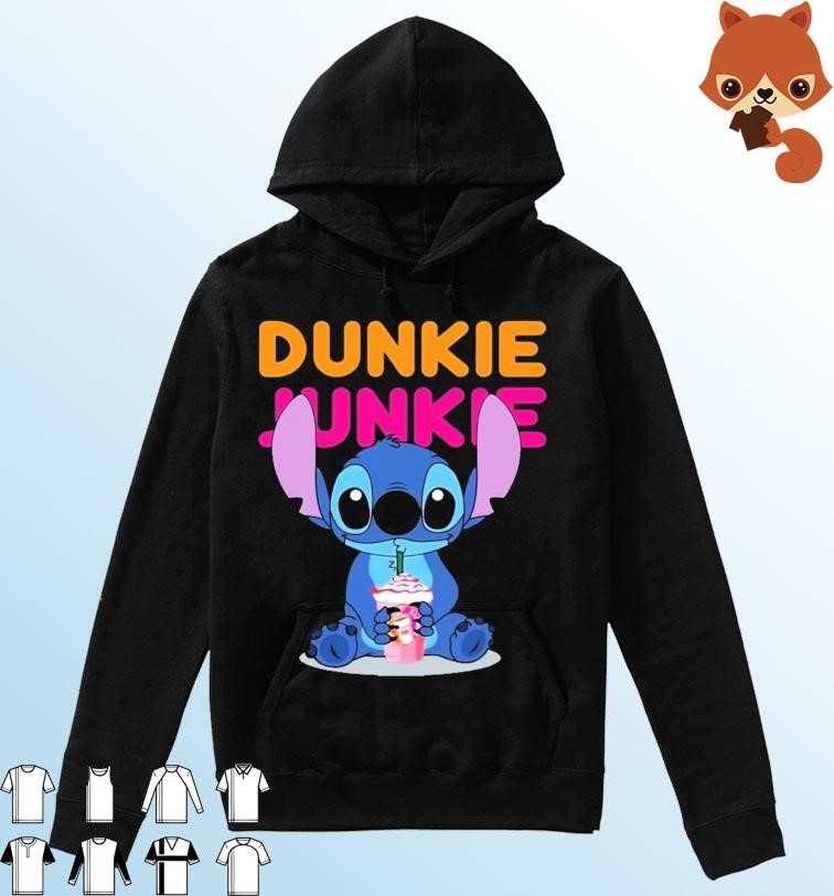 Baby Stitch Drinking Dunkin' Donuts Dunkie Shirt Hoodie.jpg